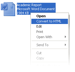 Context menu screenshot